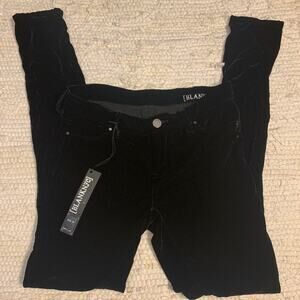 NWT BLANK NYC  BLACK VELVET SKINNY "SPRAY ON" LEGGING JEANS 28